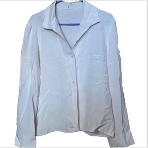 NEW DESIGNER PETER COHEN SILK BLOUSE BEIGE ECRU STUNNING